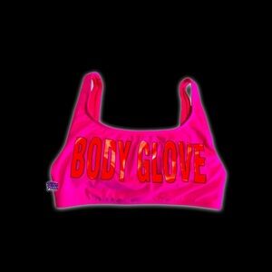Body Glove 80’s Vintage Pink Cropped Bikini Tank Top Swimwear